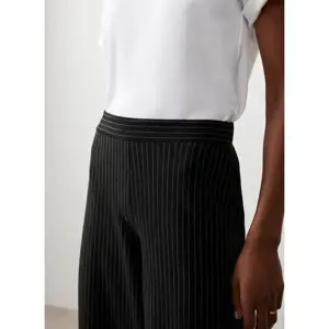 Mint Velvet Black Pinstripe Wide Trousers